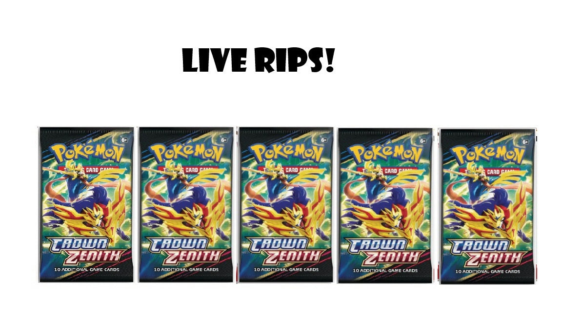 5) Crown Zenith Booster Packs- Live PokeFamilyTCG SHOP 5) Crown Zenith Booster Packs- Live PokeFamilyTCG SHOP
